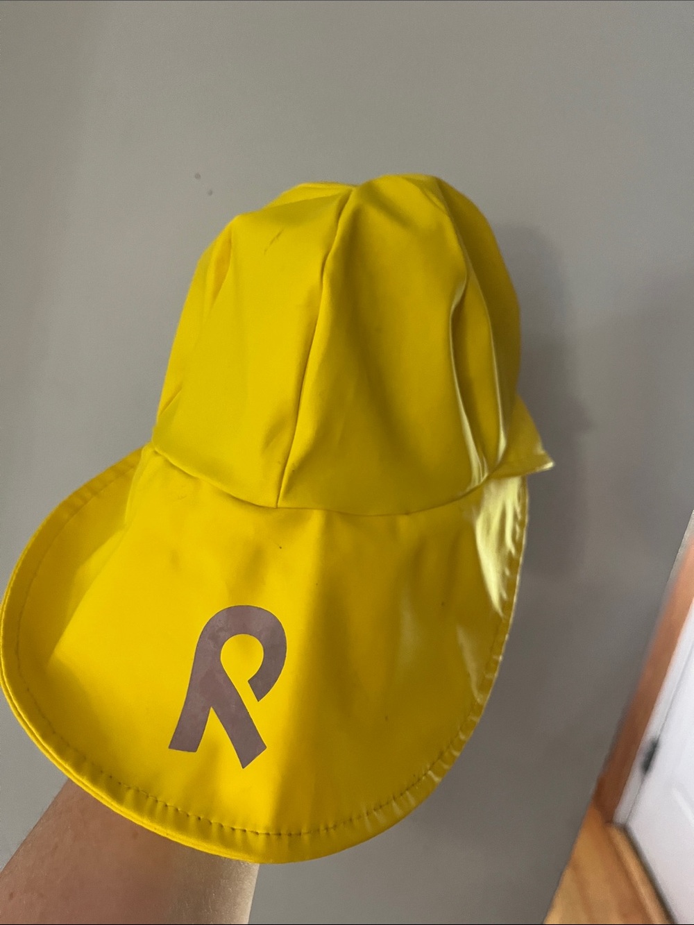 Yellow Waterproof Sun/Rain Hat with Reflective Logo